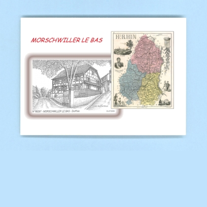 Cartes Postales impression Noir avec dpartement sur la ville de MORSCHWILLER LE BAS Titre : dorfh�s