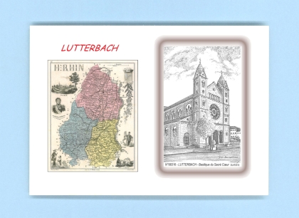 Cartes Postales impression Noir avec dpartement sur la ville de LUTTERBACH Titre : basilique du sacre coeur