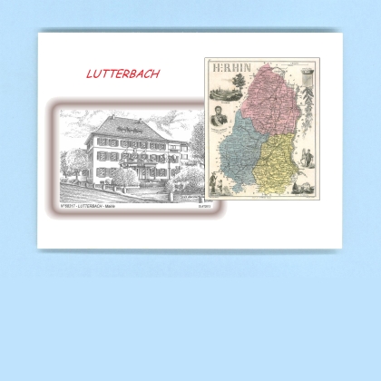 Cartes Postales impression Noir avec dpartement sur la ville de LUTTERBACH Titre : mairie