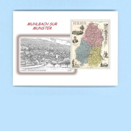 Cartes Postales impression Noir avec dpartement sur la ville de MUHLBACH SUR MUNSTER Titre : vue