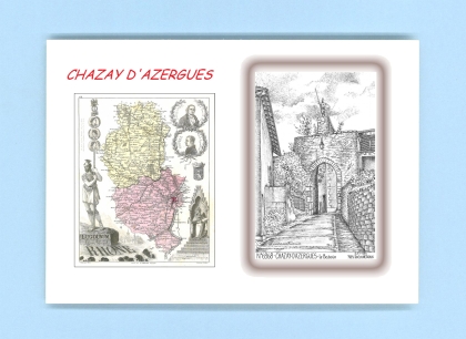 Cartes Postales impression Noir avec dpartement sur la ville de CHAZAY D AZERGUES Titre : le baboin