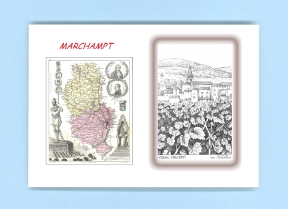 Cartes Postales impression Noir avec dpartement sur la ville de MARCHAMPT Titre : vue