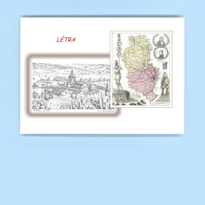 Cartes Postales impression Noir avec dpartement sur la ville de LETRA Titre : vue