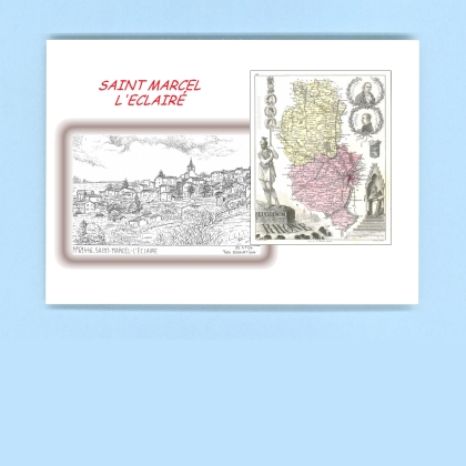 Cartes Postales impression Noir avec dpartement sur la ville de ST MARCEL L ECLAIRE Titre : vue