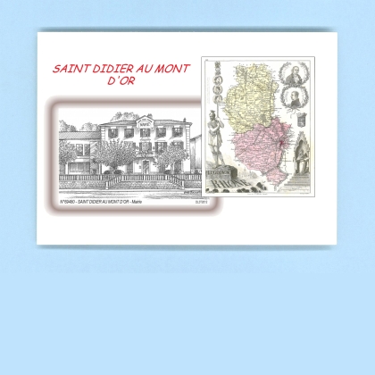 Cartes Postales impression Noir avec dpartement sur la ville de ST DIDIER AU MONT D OR Titre : mairie