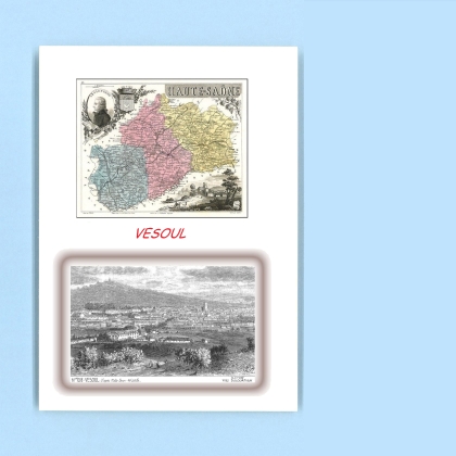 Cartes Postales impression Noir avec dpartement sur la ville de VESOUL Titre : vue