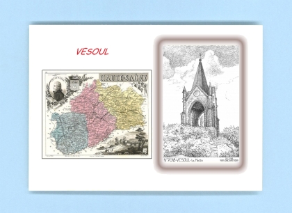 Cartes Postales impression Noir avec dpartement sur la ville de VESOUL Titre : la motte