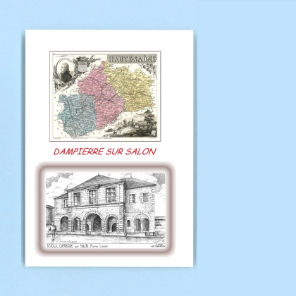 Cartes Postales impression Noir avec dpartement sur la ville de DAMPIERRE SUR SALON Titre : mairie