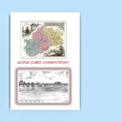 Cartes Postales impression Noir avec dpartement sur la ville de SOING CUBRY CHARENTENAY Titre : pont