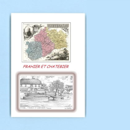 Cartes Postales impression Noir avec dpartement sur la ville de FRAHIER ET CHATEBIER Titre : fontaine