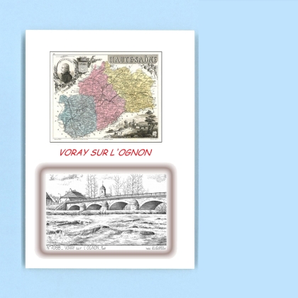 Cartes Postales impression Noir avec dpartement sur la ville de VORAY SUR L OGNON Titre : pont