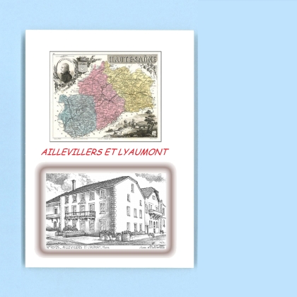 Cartes Postales impression Noir avec dpartement sur la ville de AILLEVILLERS ET LYAUMONT Titre : mairie