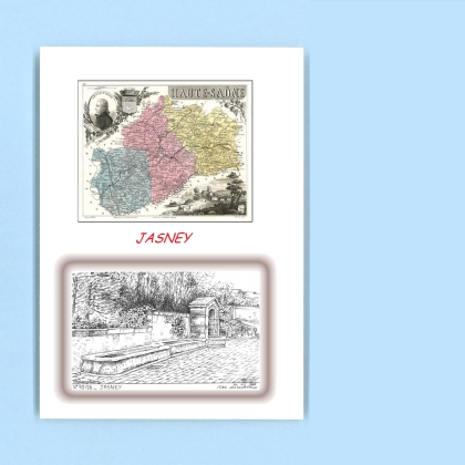 Cartes Postales impression Noir avec dpartement sur la ville de JASNEY Titre : vue