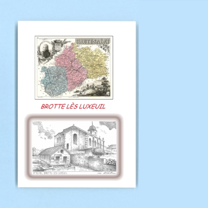 Cartes Postales impression Noir avec dpartement sur la ville de BROTTE LES LUXEUIL Titre : vue