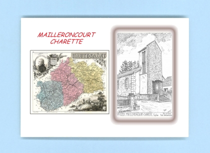 Cartes Postales impression Noir avec dpartement sur la ville de MAILLERONCOURT CHARETTE Titre : eglise