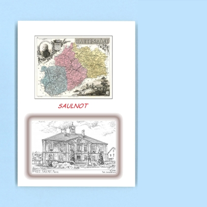 Cartes Postales impression Noir avec dpartement sur la ville de SAULNOT Titre : mairie