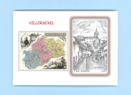 Cartes Postales impression Noir avec dpartement sur la ville de VILLERSEXEL Titre : vue
