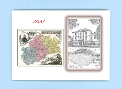 Cartes Postales impression Noir avec dpartement sur la ville de VALAY Titre : mairie