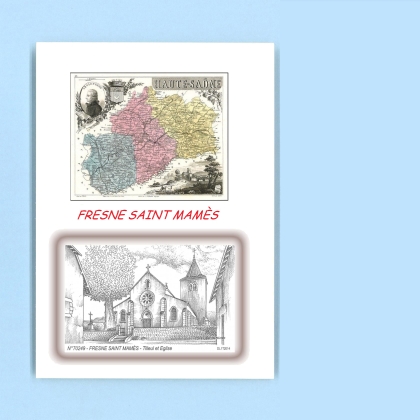 Cartes Postales impression Noir avec dpartement sur la ville de FRESNE ST MAMES Titre : tilleul et eglise
