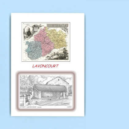 Cartes Postales impression Noir avec dpartement sur la ville de LAVONCOURT Titre : lavoir