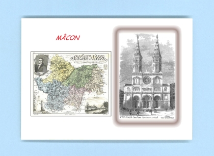 Cartes Postales impression Noir avec dpartement sur la ville de MACON Titre : st pierre
