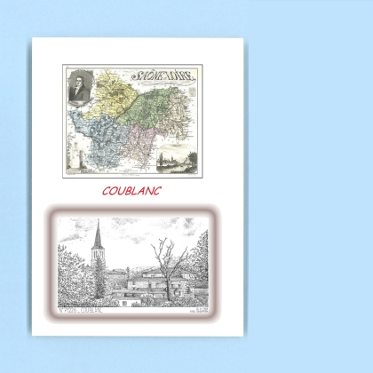 Cartes Postales impression Noir avec dpartement sur la ville de COUBLANC Titre : vue