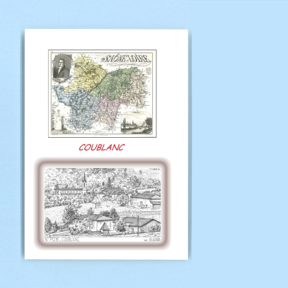 Cartes Postales impression Noir avec dpartement sur la ville de COUBLANC Titre : vue