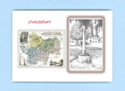 Cartes Postales impression Noir avec dpartement sur la ville de CHAUDENAY Titre : la croix
