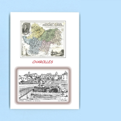 Cartes Postales impression Noir avec dpartement sur la ville de CHAROLLES Titre : la semence