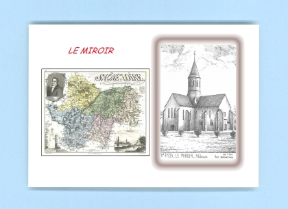 Cartes Postales impression Noir avec dpartement sur la ville de LE MIROIR Titre : abbaye