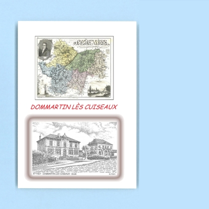 Cartes Postales impression Noir avec dpartement sur la ville de DOMMARTIN LES CUISEAUX Titre : ecole