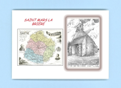 Cartes Postales impression Noir avec dpartement sur la ville de ST MARS LA BRIERE Titre : chapelle st denis du tertre