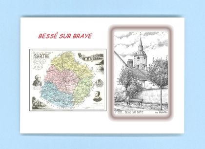 Cartes Postales impression Noir avec dpartement sur la ville de BESSE SUR BRAYE Titre : vue