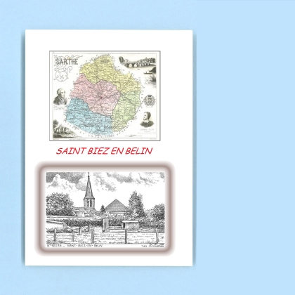 Cartes Postales impression Noir avec dpartement sur la ville de ST BIEZ EN BELIN Titre : vue