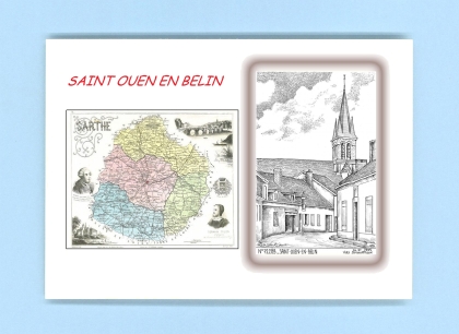 Cartes Postales impression Noir avec dpartement sur la ville de ST OUEN EN BELIN Titre : vue