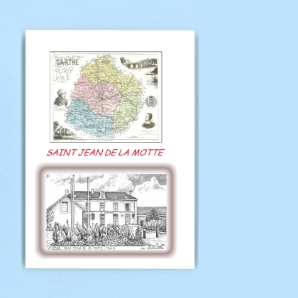 Cartes Postales impression Noir avec dpartement sur la ville de ST JEAN DE LA MOTTE Titre : mairie