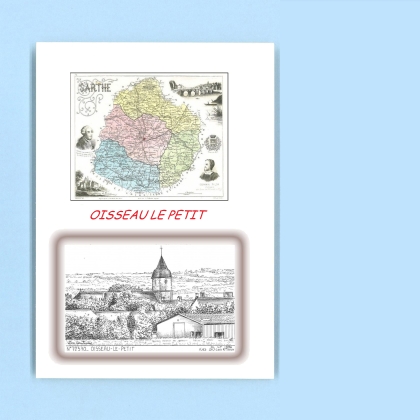 Cartes Postales impression Noir avec dpartement sur la ville de OISSEAU LE PETIT Titre : vue