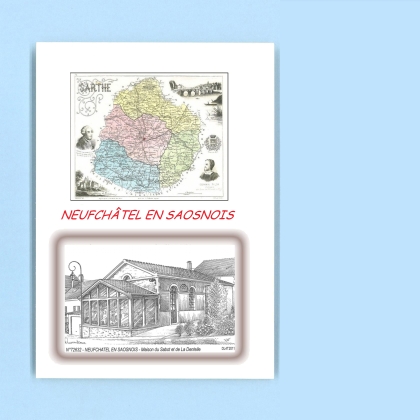 Cartes Postales impression Noir avec dpartement sur la ville de NEUFCHATEL EN SAOSNOIS Titre : maison du sabot et de la dente