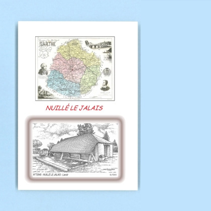 Cartes Postales impression Noir avec dpartement sur la ville de NUILLE LE JALAIS Titre : lavoir