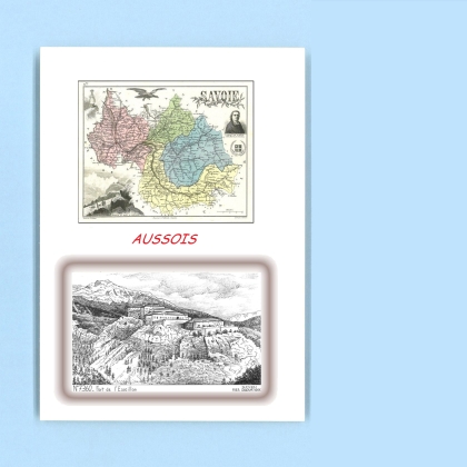Cartes Postales impression Noir avec dpartement sur la ville de AUSSOIS Titre : fort de l esseillon