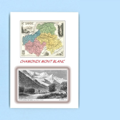 Cartes Postales impression Noir avec dpartement sur la ville de CHAMONIX MONT BLANC Titre : vue