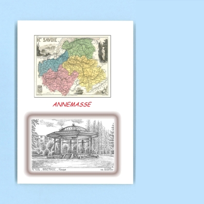 Cartes Postales impression Noir avec dpartement sur la ville de ANNEMASSE Titre : kiosque