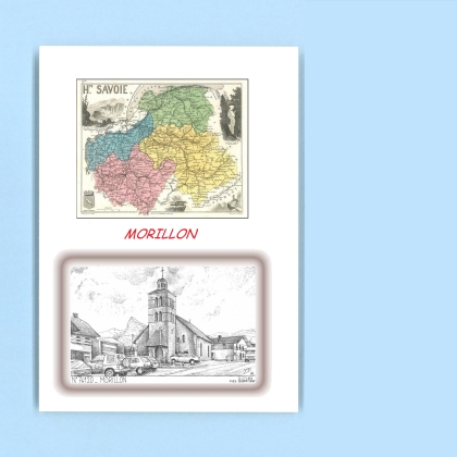 Cartes Postales impression Noir avec dpartement sur la ville de MORILLON Titre : vue
