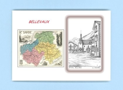 Cartes Postales impression Noir avec dpartement sur la ville de BELLEVAUX Titre : vue
