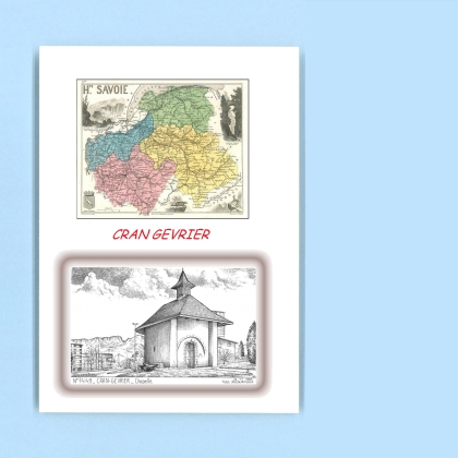 Cartes Postales impression Noir avec dpartement sur la ville de CRAN GEVRIER Titre : chapelle