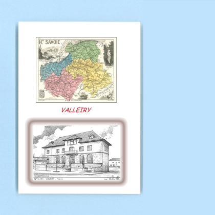 Cartes Postales impression Noir avec dpartement sur la ville de VALLEIRY Titre : mairie