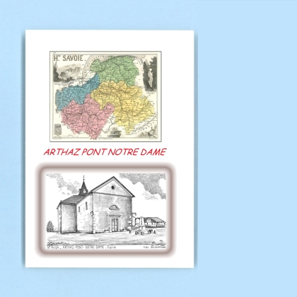 Cartes Postales impression Noir avec dpartement sur la ville de ARTHAZ PONT NOTRE DAME Titre : eglise