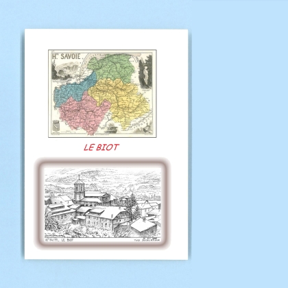 Cartes Postales impression Noir avec dpartement sur la ville de LE BIOT Titre : vue