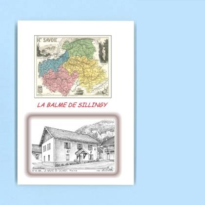 Cartes Postales impression Noir avec dpartement sur la ville de LA BALME DE SILLINGY Titre : mairie