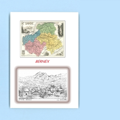 Cartes Postales impression Noir avec dpartement sur la ville de BERNEX Titre : vue
